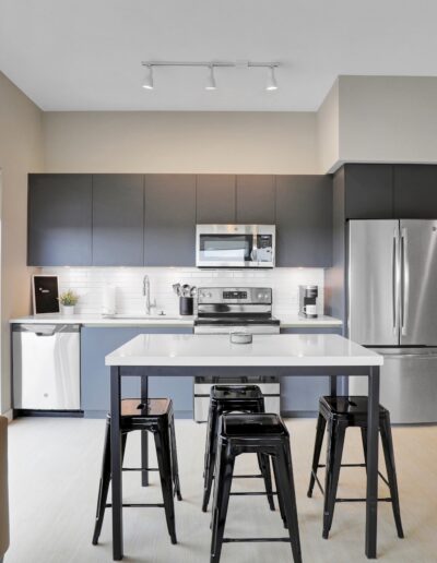 industrial themed kitchen modern design msu apartments